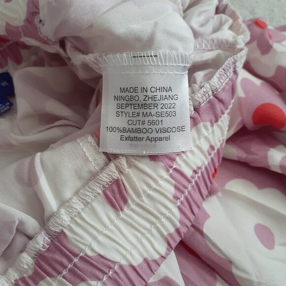 Maison Me Maisonette Women's M Purple Retro Floral Bamboo Viscose Cabana Shorts - Picture 7 of 15